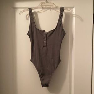 Aerie ribbed high cut one piece bathing suit